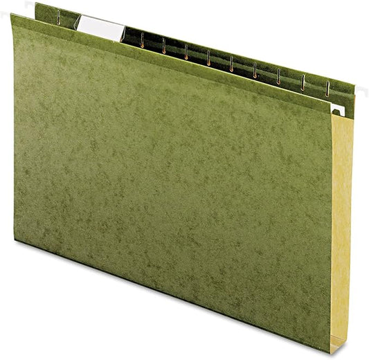 Pendaflex Extra Capacity Reinforced Hanging Folders, 1", Legal Size, Standard Green, 1/5 Cut, 25/BX (4153x1)