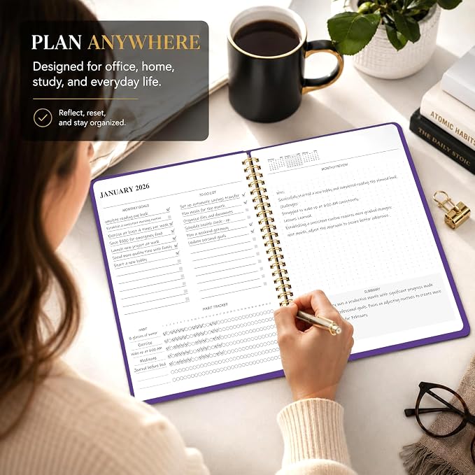 2026-2027 Monthly Planner, Calender Planner from Jan 2026 - Dec 2027, 24 Months for Planning with Habit Tracker, To-Do List, Goals,Summary ,7.5" x 10", Spiral Bindding for Personal Organizer and Office Supplies