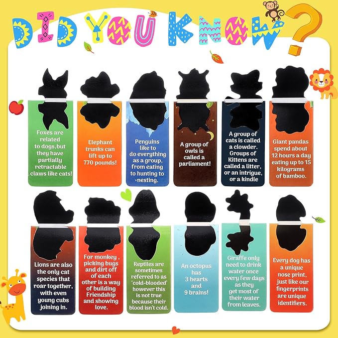 Sepamoon 12 PCS Animal Magnetic Bookmarks, Cute Page Markers for Classroom Rewards, Teacher Prize Supplies, Reading Incentives, Party Favors, Book Lovers Gifts Bulk