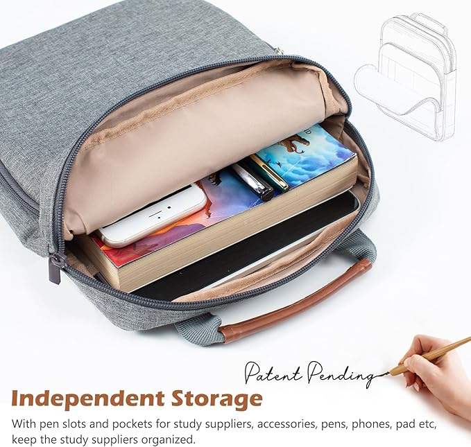 Aplufine Book Sleeve with Zipper, Book Pouch 11" X 9", Book Protector Pouch, Book Sleeve for Book Lovers, Book Cover, Book Carrying Case for Book Accessories, Study Suppliers