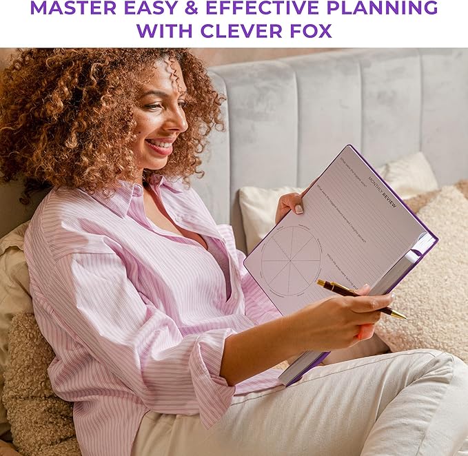 Clever Fox Planner PRO Dated (Jan 2026–Jan 2027) Weekly & Monthly Life Planner to Increase Productivity, Time Management and Hit Your Goals – Organizer, Gratitude Journal – A4 Size (Purple)