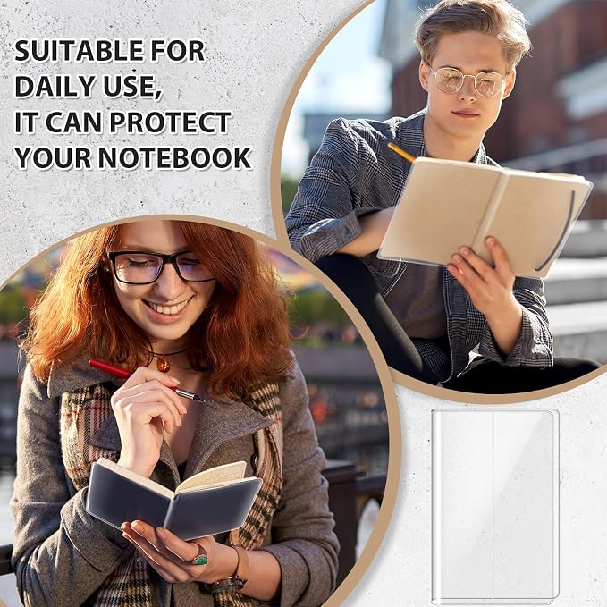 Fullhawl 3 Pack A5 Clear Cover Transparent A5 Size 13 x 8.74 Inches Jelly Notebook Cover, Fits for Journal Weeks Planners and Books Measuring About 8.3 x 5.8 Inches