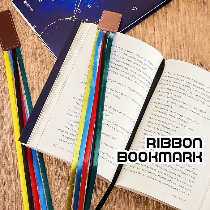 Fuutreo 20 Pcs Bible Ribbon Bookmark Bulk Artificial Leather Christian Book Markers with 5 Colorful Ribbons for Books