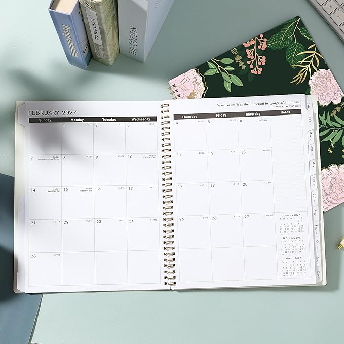 2026-2028 Monthly Planner - 2 Year Monthly Planner/Calendar 2026-2028, July 2026 - June 2028, 11" x 9", 24 Monthly Planner with Tabs, Back Pocket, Holidays, Twin-Wire Binding, Note Pages