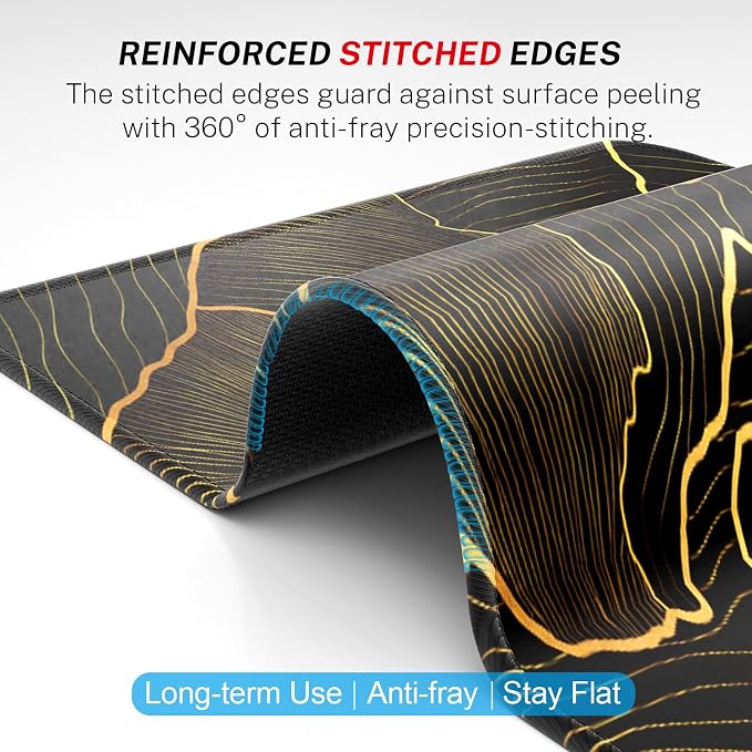 MROCO Essential Office & Gaming Mouse Pad, 8.5 x 11 Inch, Golden Rise | Anti-Fray Stitched Edges, Functional and Stylish Pattern Design, Non-Slip Rubber Base, Water and Stain Resistant Protection