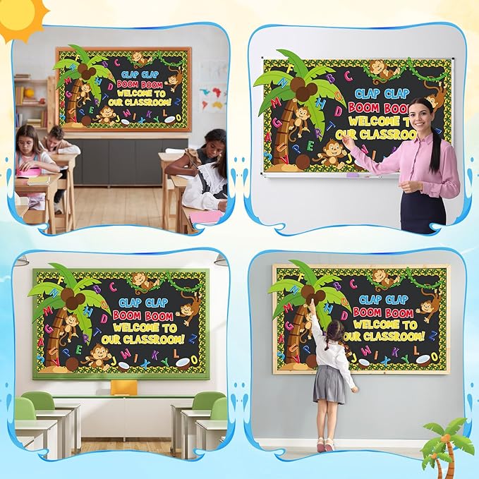 Blosssound Bulletin Board Set Boom Alphabet Letter Classroom Decorations Classroom Tree Cutouts for Students Teachers Kindergarten Primary School Education Back to School Wall Supplies
