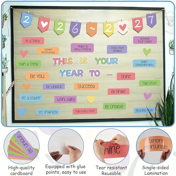 Classroom Bulletin Board Decorations, This is Your Year to Bulletin Board Sets, Growth Mindset Positive Affirmations Wall Decor for Teacher Welcome Back to School Classroom Door Wall Decors
