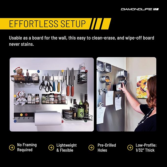 21.5�x69.5� - Magnetic Board - Memo & Vision Boards for Home, Office, and Classroom - Magnet-Board for Kids - Pre-drilled Mounting Screws Included