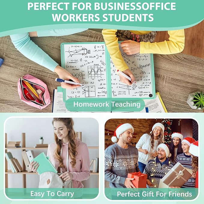 Feifeiya 6 Sides Dry Erase Whiteboard Notebook Portable Notebook White Boards 6"x9"(a5) Small Folding Whiteboard Anti-ghosting Surface, Travel Dry Erase Mini White Board for Office, School, Study
