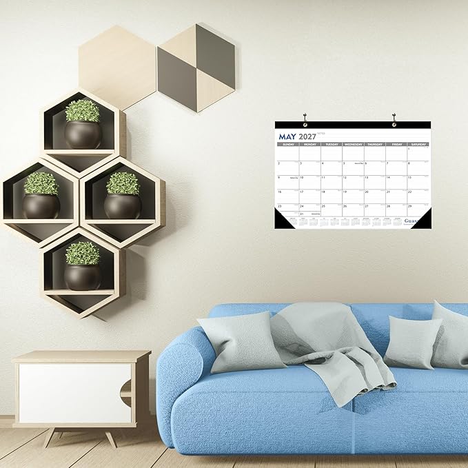 GuassLee Desk Calendar 2026-2027 - 19 Monthly Desktop Calendar 17" x 11.5" Medium Size Runs from Jun. 2026-Dec. 2027 with Julian Dates for Students Family Office Easy Planning