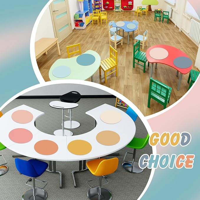Lincia 24 Pack Erase Dots Circles Colorful 10.5 Inch Removable Vinyl Spot Dry Erase Desktop Writing Spots Set for Classroom Desk Wall Table Teacher Students School Home Desk Wall(Fresh)