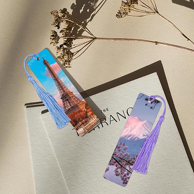 120 Pcs Metal Sublimation Bookmarks Double Sided, 6"x1.5" Sublimation Bookmark Blank Bulk Aluminum Sublimation Blanks DIY Bookmarks with Hole and Colorful Tassels for Crafts Gift 0.45mm Thick