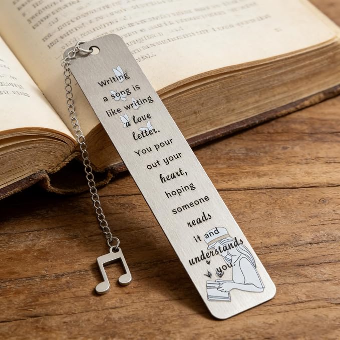TTPD Inspired Book Girl Bookmark, Showgirl Keyhole Design, Acrylic Page Marker, Key Lock Shape, 3 Pack, Reading Gift for Book Lovers (3pcs Metal Bookmarks)