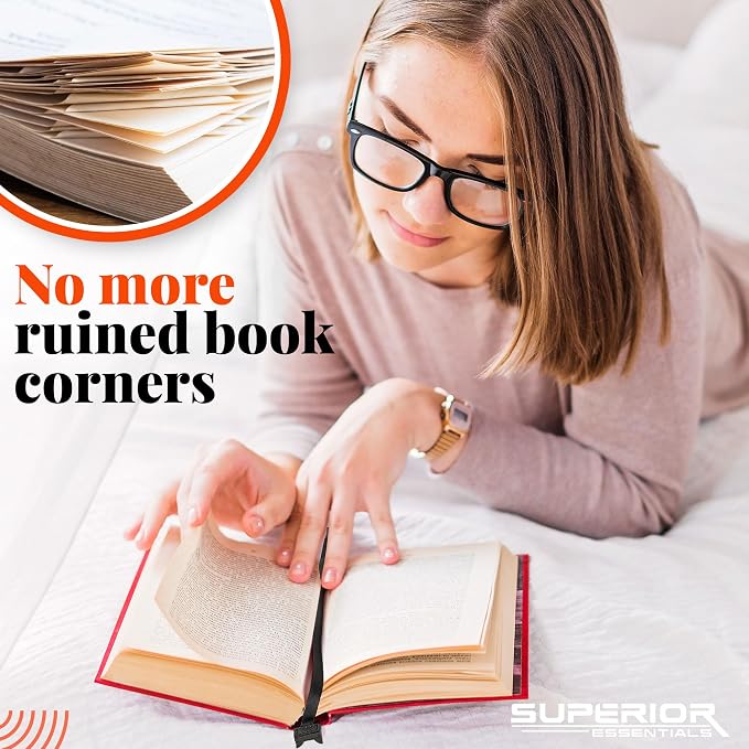 Superior Essentials Magnetic Bookmark-Genuine Leather, Single Long Ribbon Bible Bookmark for Book Lovers-Amplify Your Love for Books with Our Elegant Ribbon Page Marker (Cat, 1PC)