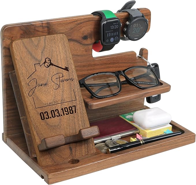 Personalized Desk Organizer: Premium Real Estate Agent Gifts for Both Men & Women - A Thoughtful Way to Say Thank You and Celebrate Their Success & Dedication in Property Ventures