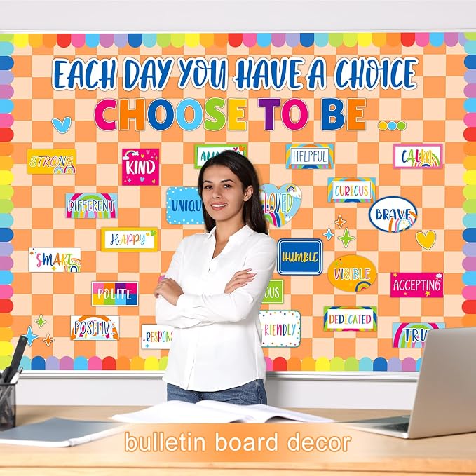 Hippie Orange Checked Bulletin Board Roll Reusable Waterproof Erasable Orange Non-Woven Fabric Bulletin Board Roll Wrinkle Resistant Background Poster for Classroom Decor Wrap DIY Crafts 15.7" x 20ft