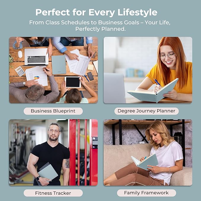 Weekly Monthly 2026-2027 Planner (July 26-Dec 27),11.5"x8.5",18 Months Agenda Plan with Month Tabs & Pocket,Expenses/Note Pages, Academic Calendar with Vegan Leather Cover,Dusty Blue