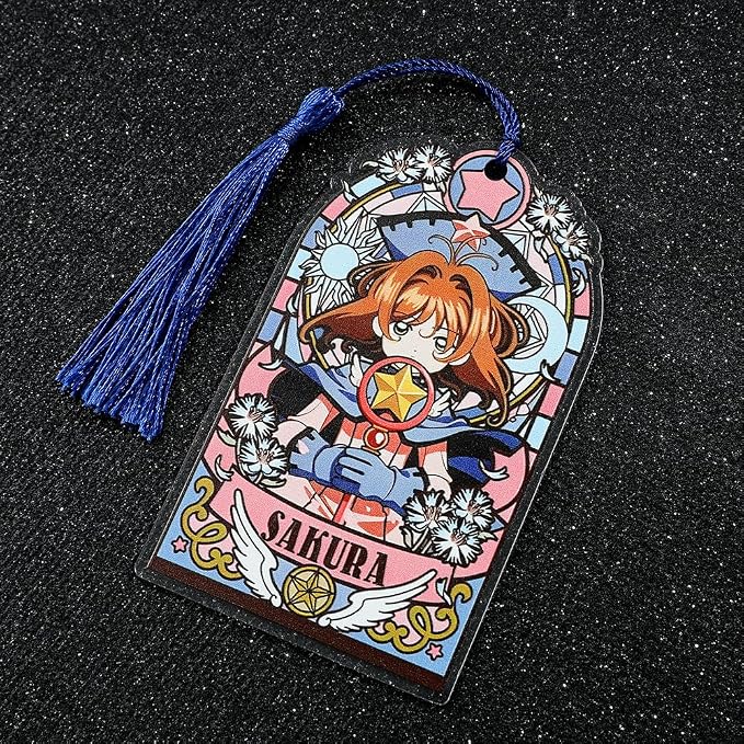 Anime Magic Cards Captor Sakura Bookmarks Set - Sweet Cartoon Cute Book Marks for Reading Women Men Anime Fans, Book Accessories Collection Decor Hangings Gifts (Acrylic Style 5)