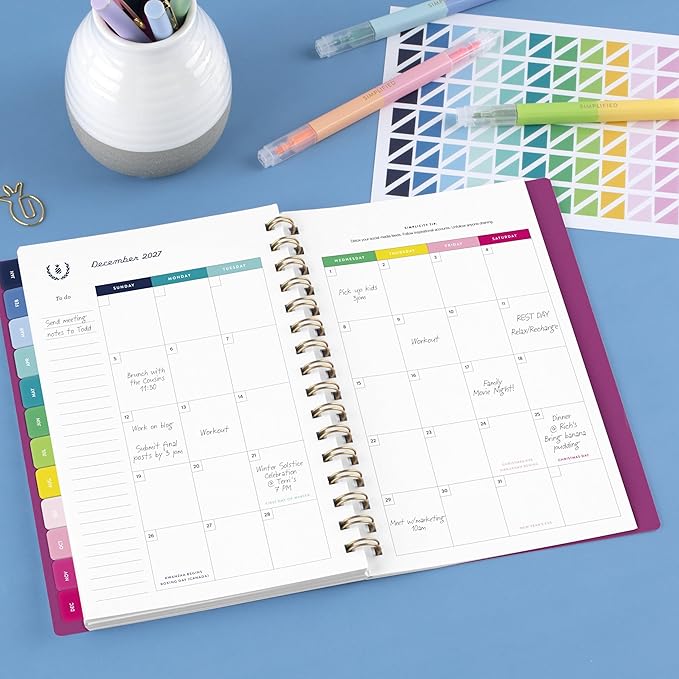 AT-A-GLANCE 2027 Planner, Simplified by Emily Ley, Weekly & Monthly, 5.5" x 8.5", Nostalgia Pink (EL60-200-27)