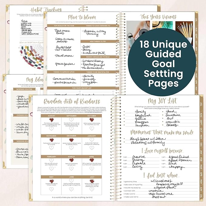 bloom daily planners HARDCOVER Planner 2026-2027 (8.5" x 11") Academic Year (July 2026 - July 2027) - 13 Months Task Goal Planner for Women - Monthly & Weekly Agenda Book - Bows