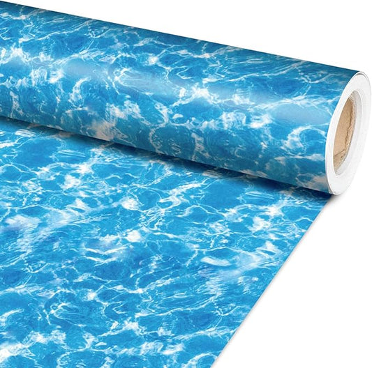 Qyeahkj 17.7in x 20ft Bulletin Board Paper Roll Bulletin Board Background Paper Fade Resistant Classroom Decoration Poster Art Craft Home Wall Education Decor Supplies Ocean