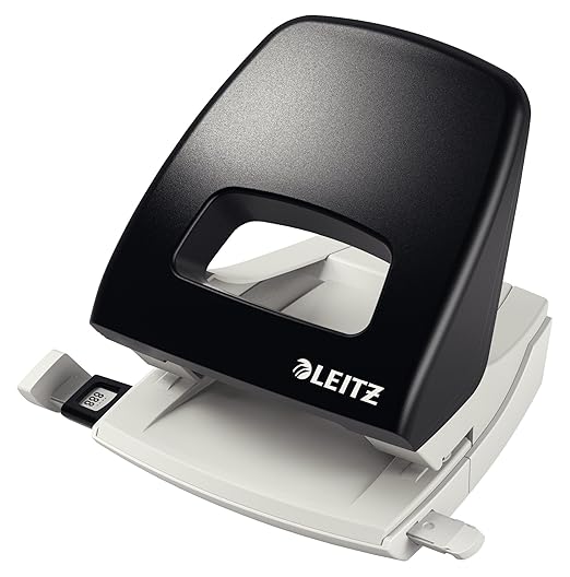 Leitz NeXXt 50050095 Hole Punch 25 Sheets Stop Rail with Format Presets Metal Black