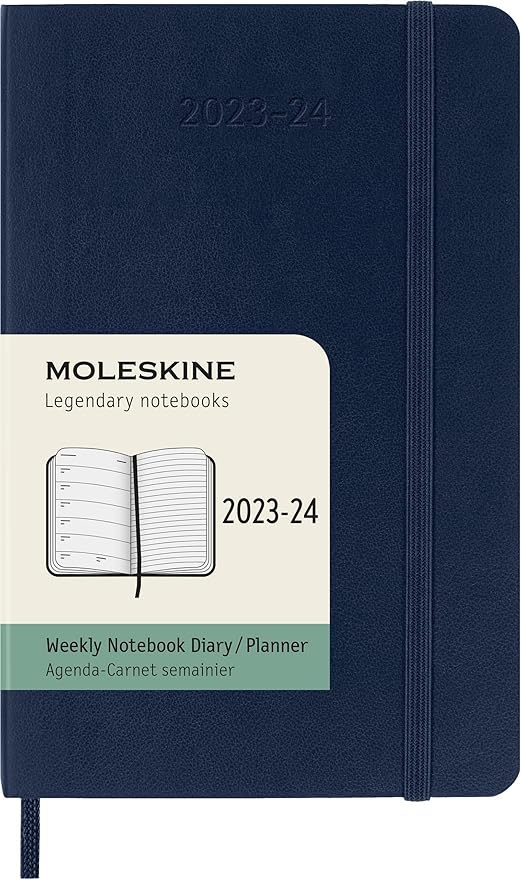 Moleskine Classic 18 Month 2023-2024 Weekly Planner, Soft Cover, Pocket (3.5" x 5.5"), Sapphire Blue
