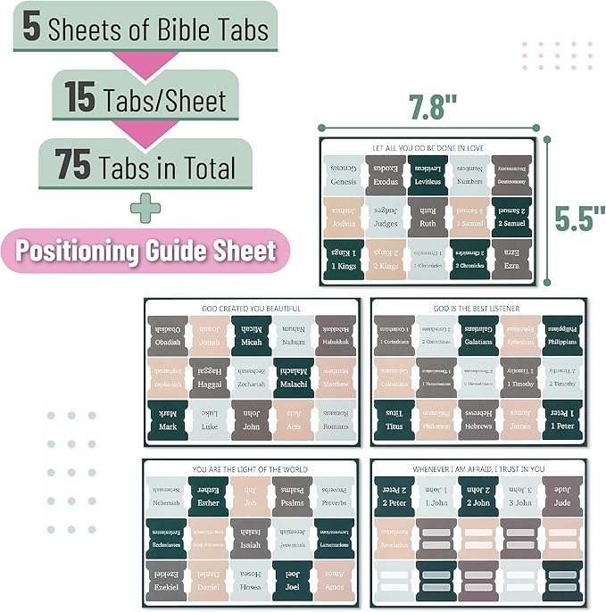 Mr. Pen- Bible Tabs, 75 Tabs, Winter Wood, Laminated Bible Tabs for Women and Men, Bible Tabs for Study Bible, Bible Index Tabs, Bible Book Tabs, Bible Labels Tabs, Mr Pen Bible Tabs