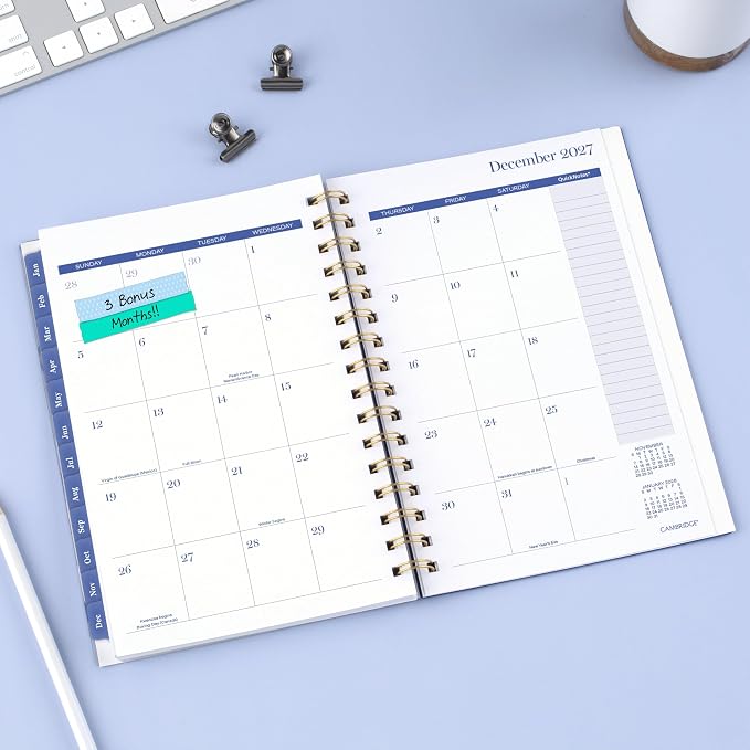 Mead Cambridge 2027 Planner, Weekly & Monthly, 5.5" x 8.5", Cyane (1844-200-27)