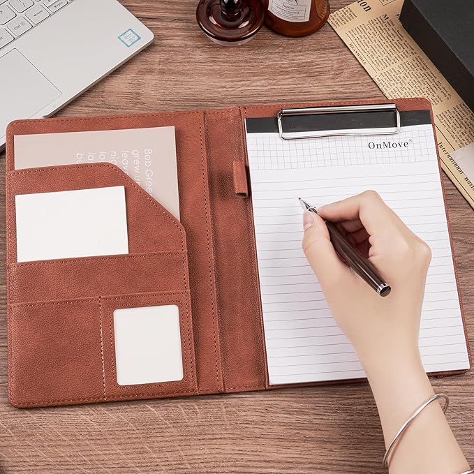 Professional Padfolio Binder with Clipboard Ideal Organizer for Business Perfect Size 9.6 in x 12.8 in Durable Portfolio for Professionals Students Presenters Brown