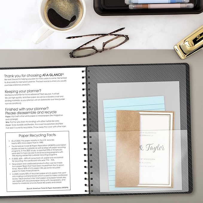 AT-A-GLANCE 2027 Appointment Book Planner, Weekly & Monthly, 8.25" x 11", Half-Hourly, Contemporary, Charcoal (70950X4527)
