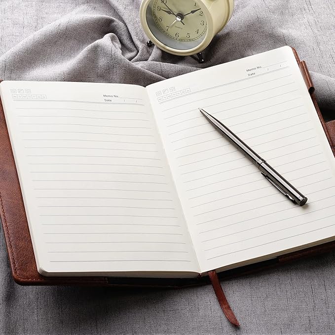 WEMATE Diary with Lock, A5 PU Leather Journal with Lock 240 Pages, Vintage Locks Journal Password Notebook with Pen, Locks Diary Planner Organizer for Men and Women, 8.6x5.8in Brown