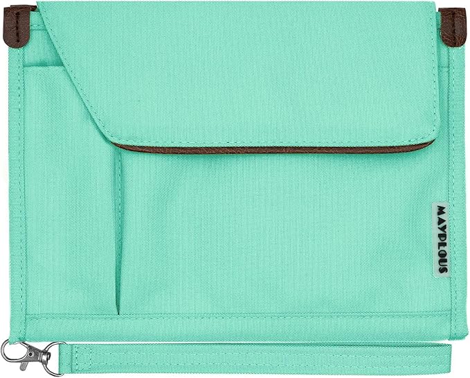 A5 Conference Folder Business Organiser Bag Notepad Carrying Case Document Case A5 Portfolio Organiser Portfolio Binder with Zip (Mint Green)