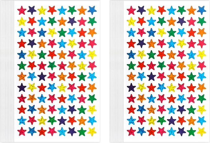 1440 PCS Rainbow Star Stickers, Holographic Foil Stickers for Kids Reward, 15 Sheets 8 Colors Small Sticker School Planner, Behavior Chart, Classroom Teacher Supplies, DIY
