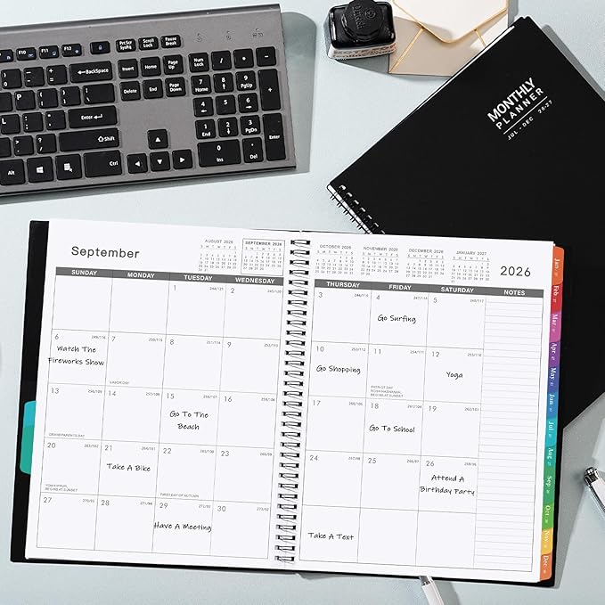 2026-2027 Monthly Planner - Jul 2026 - Dec 2027, 8.9" x 11.1", 18 Months Planner Calendar 2026-2027, Colorful Monthly Tabs, Suitable for School & Work
