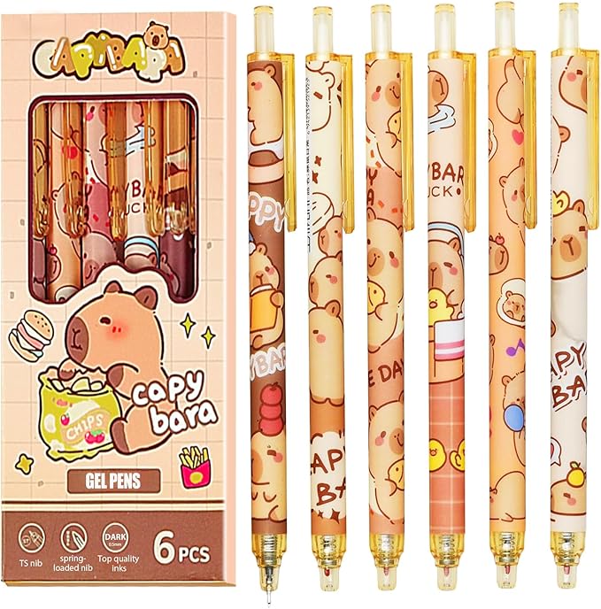 Cute Capybara School Supplies Stationery Set Kawaii Stationery Birthday Gifts Includes Eraser Mechanical Pencils Erasers Correction Tape Pencil Holder Gel Pens,for Office School Supplies