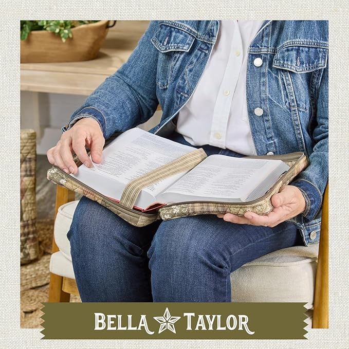 Bella Taylor Quilted Bible Cover for Women - Large Study Bible Case - Woodland Patch