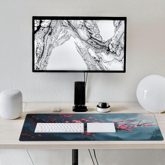 35.4" x 15.7" Cherry Blossom Extended Mouse Pad, Japanese Style Desk Mat with Non-Slip Base, Water Resistant for Gaming & Office