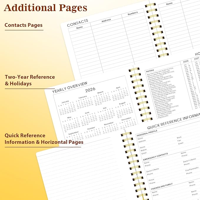 Planner 2026-2027 - Academic Planner 2026-2027, Jul 2026 - Jun 2026, 6.25" × 8.3", Colorful Tabs, Inner Pocket, Strong Twin-Wire Binding, Improving Your Time Management Skill