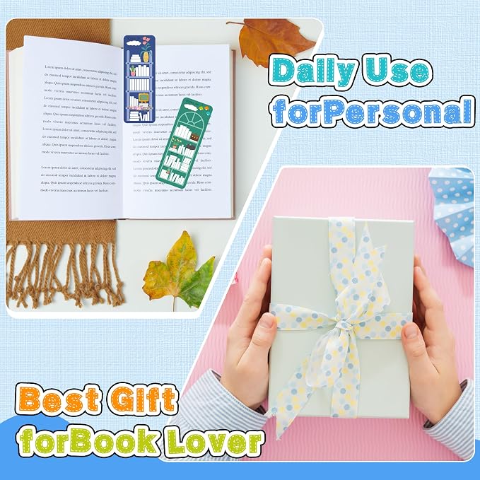60Pcs Book Tracker Bookmarks Double-Sided Reading Page Markers Book Markers for Reading, Reading List Bookmark for Teacher Students Back to School Supplies Bookish Friends All Age