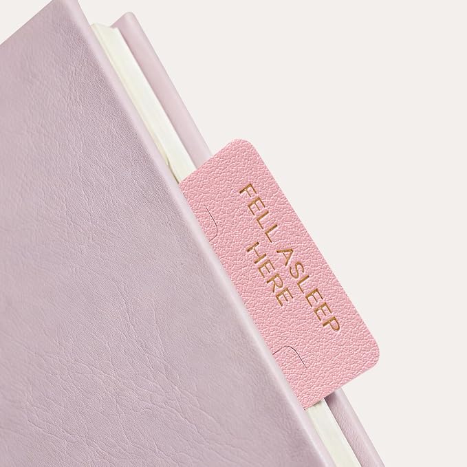 Leather Bookmark for Reading Women, Fell Asleep HERE Bookmarks, Index Book Marks for Book Lovers, 6 Pcs Light Color Set