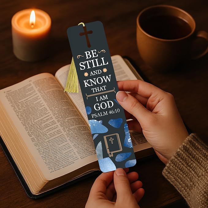 100 Pieces Paper Bible Verse Bookmarks with Tassels and Storage Box – Christian Religious Bookmarks Bulk with Scripture Quotes for Church, Reading Lover, Men, Women, Kids, Inspirational Faith Gifts