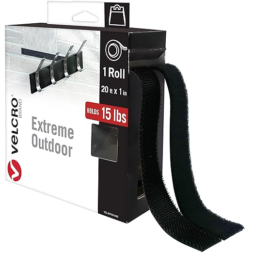 VELCRO Brand Extreme Outdoor Mounting Tape & ONE-WRAP Cable Ties & – 30 ft Sticky Back Hook and Loop Fasteners
