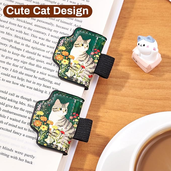 2 Pcs Cat Magnetic Bookmarks with Gift Box,Book Leather Markers for Women, Book Marks Cute Bookmarks for Women, Cute Magnetic Bookmarks for Women, Book Marks for Reading Women