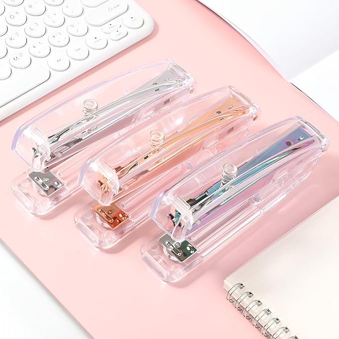 Rose Gold Stapler Hole Punch Staple Remover,1 Pc Stapler Home Essentials,Office Cabinet