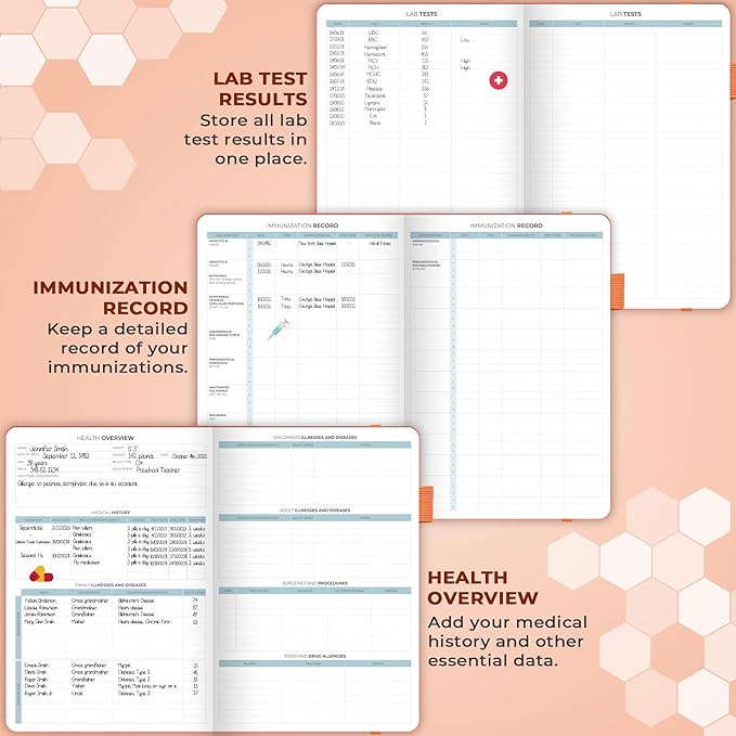 Clever Fox Medical Planner Daily – Health Diary Notebook, Wellness Journal & Self-Care Logbook, Lasts 3 Months, 7x10.5″ (Orange)