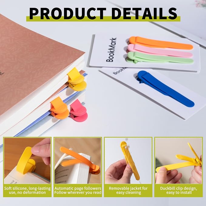 Book Marks for Reading Women, Kaluofan 6PCS Colorful Book Accessories, Bookmark Clip, Bookmarks for Women, Gifts for Mothers Teachers Book Lovers on Mother's Day, Birthday, Thanksgiving and Christmas