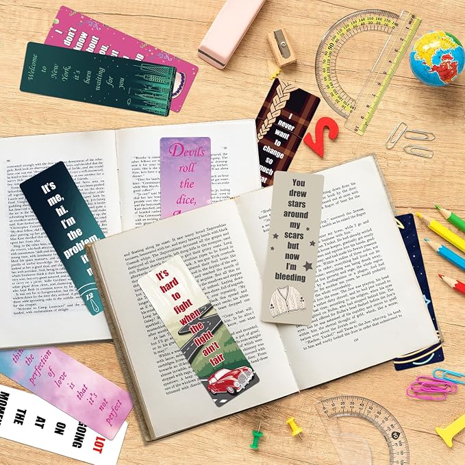 Music Inspired Book Marks Paper Bookmarks Album Quotes Merch Gifts for Fans Singer Book Accessories for Book Lovers, Party Favors for Birthday Christmas Back to School