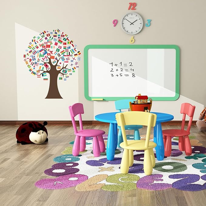World Flags Tree Bulletin Board Decorations International Flag Tree Paper Cutouts ClassroomTree for Wall School Nursery Blackboard Classroom Wall Decor Supplies
