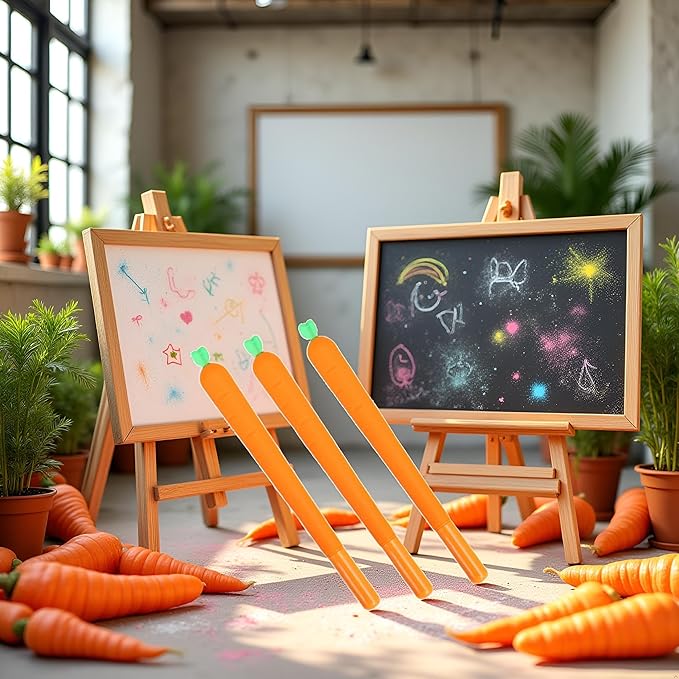 Jowxsx 3Pcs Orange School Company Writing Gel Pen, Creative Classic Cute Gel Pen to Write Smoothly Funny Carrot 0.5mm Black Gel Ink Pen Office School Supply Creative Gift Writing Correction Supplies